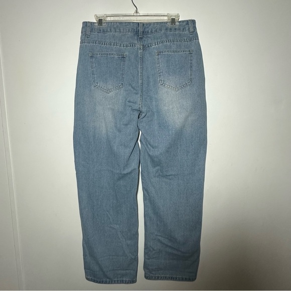 Boyfriend Barrel Cut Women's Jeans Button Up Size Large - Picture 6 of 6